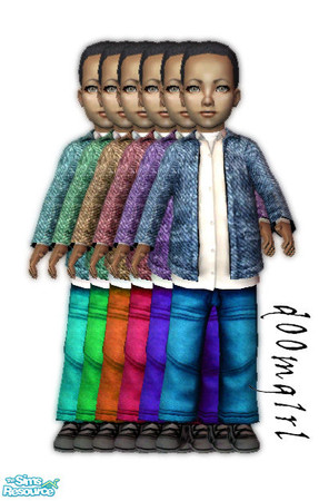 Sims 2 — Demin 4 Toddlers - Collection by d00mg1rl — 6 Demin outfits for your toddler Sims.