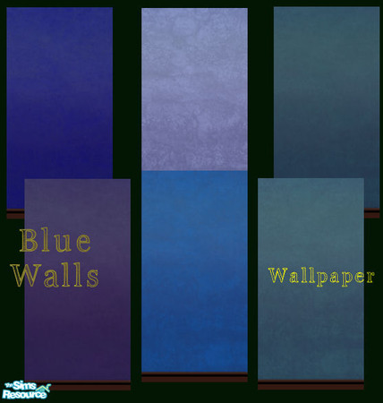 Sims 2 — Blue Walls Wallpaper by IndigoSim — Mottled blue wallpapers