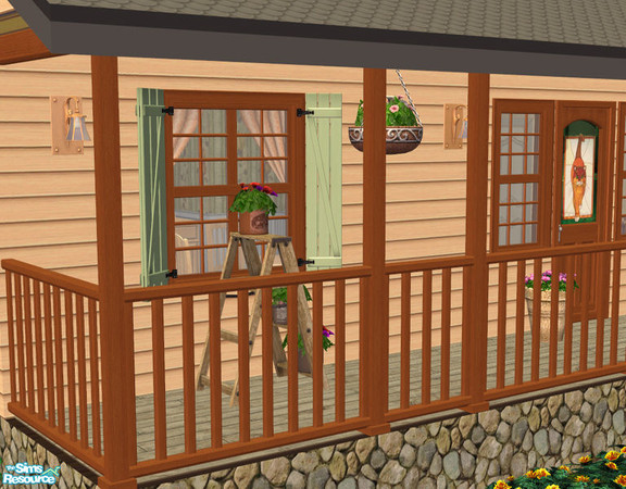 Sims 2 — Lakeside Porch Railing - Brown by Shakeshaft — Part of a set of New Fences, Gates and Porch Railings to match