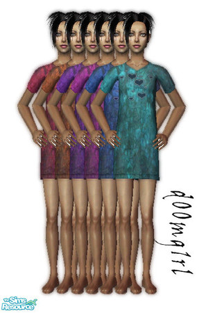 Sims 2 — Tweens PJ\'s - Collection by d00mg1rl — 6 Tye Dye PJ\'s for your Sims