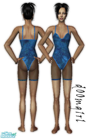 Sims 2 — Leotard - Collection - Blue by d00mg1rl — Blue leotards for your Sims to work out in.