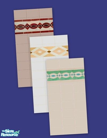 Sims 2 — Diamond Border Tiles by ninalay — Tiles with diamond borders.