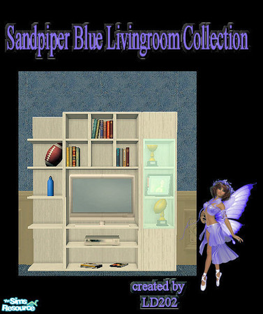 Sims 2 — Sandpiper Blue Livingroom Entertainment Center Collection  by LD202 — There are 9 items to this collection. This