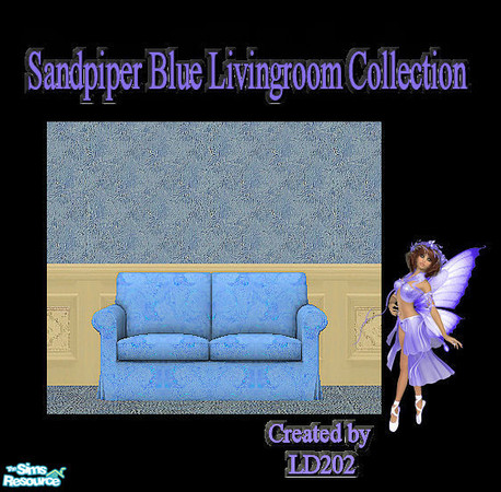 Sims 2 — Sandpiper Blue Livingroom Loveseat Collection  by LD202 — There are 9 items to this collection. This is recolor
