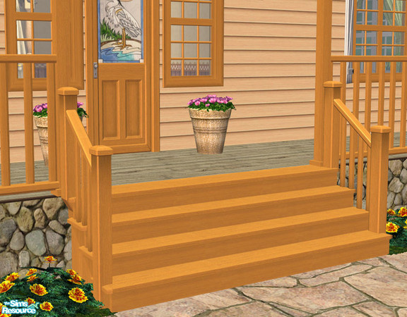 Sims 2 — Lakeside Modular Stairs - Dark Yellow by Shakeshaft — Part of a New set of Modular Stairs to match the Lakeside