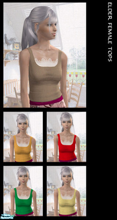 Sims 2 — Elder summer tops set by risarisa666 — simple tops