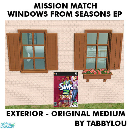 Sims 2 — TL - MM JustVisiting+TruthDividerWinFrameExt OrigMediumWd by TabbyLou — Maxis Original Medium Wood Exterior