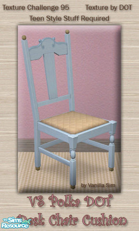 Sims 2 — VS Polka DOT Desk Chair Cushion - TC95  by Vanilla Sim — Finish off your desk with this coordinating chair