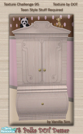 Sims 2 — VS Polka DOT Dresser - TC95  by Vanilla Sim — Not pictured in the main shot but you can\'t have a bedroom