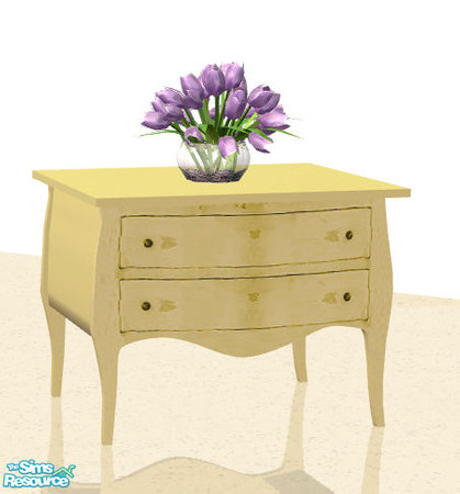 Sims 2 — Romantic commode - yellow by Sophel21 — romantic cottage commode. Classy design in mopped antique-look. Req.
