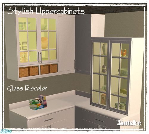Sims 2 — Uppercabinet Stylish Glass Yellow by Mutske — Uppercabinet Stylish glass recolor.