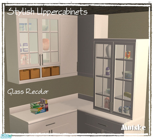 Sims 2 — Uppercabinet Stylish Glass White by Mutske — Uppercabinet Stylish glass recolor.
