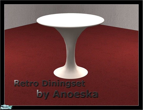 Sims 2 — Retro Diningtable by AnoeskaB — White retro diningtable.