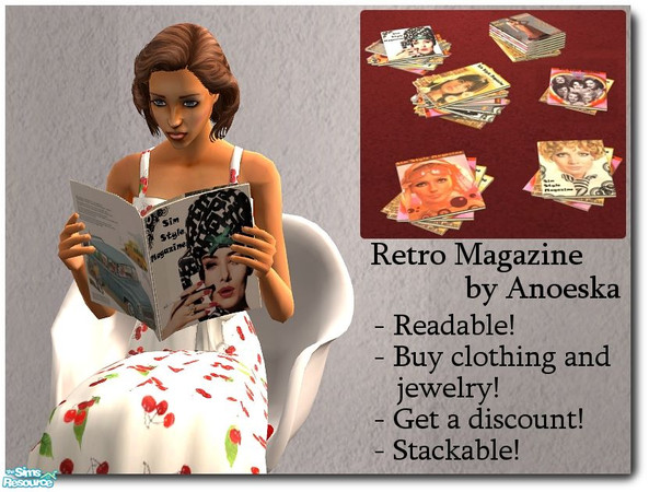 Sims 2 — Retro Magazine Recolor 1 by AnoeskaB — Readable retro magazine with extra\'s! Give your sims the ease of