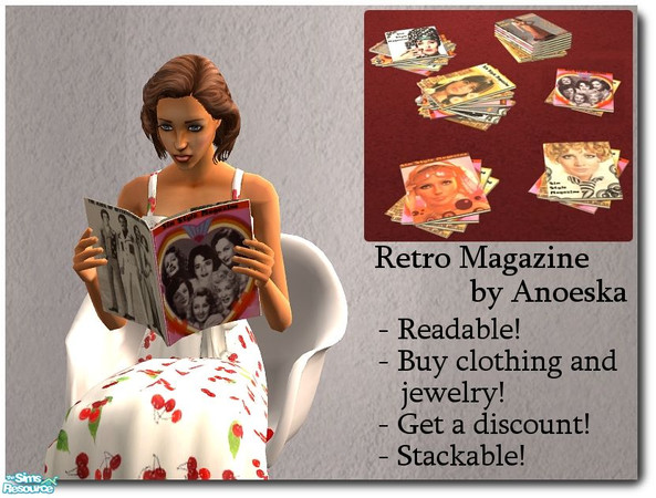 Sims 2 — Retro Magazine Recolor 5 by AnoeskaB — Readable retro magazine with extra\'s! Give your sims the ease of