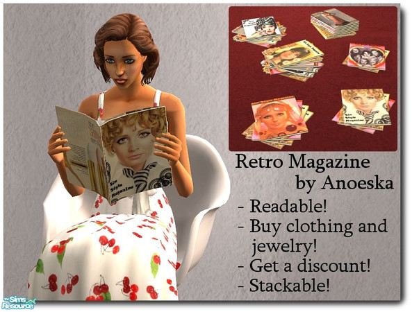Sims 2 — Retro Magazine Recolor 4 by AnoeskaB — Readable retro magazine with extra\'s! Give your sims the ease of
