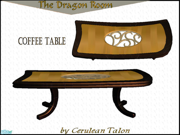 Sims 2 — The Dragon Room - Coffee Table by Cerulean Talon — Drama, comfort and elegance are found in this dragon inspired