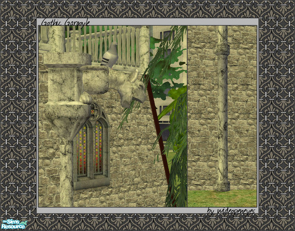 Sims 2 — Gothic Gargoyle - Flat Wall Drain Pipe by wideopeneyes — Ever had a feeling someone was watching you but no one