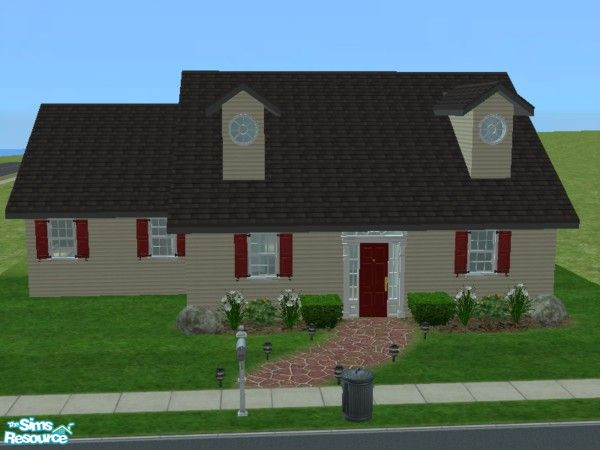 Sims 2 — Cape Cod Starter Home $19,564 by ladytaurus67 — Lovely and spacious 2 bedroom Cape Cod Starter home perfect for