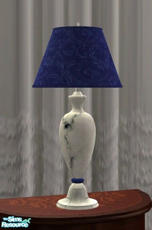 Sims 2 — Cobalt Elegance Living Set - Lamp by Riverwillows — Lovely blue and white living set. Set contains slave files,