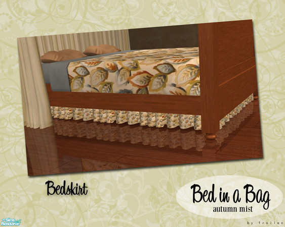 Sims 2 — Bed in a Bag - Autumn Mist-Bed Skirt by froilan — Everything you need in one neat package! Your sims will relax