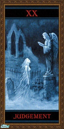 Sims 2 — Gothic Tarot Mural - Judgement by Daislia — A set of 22 tarot cards and 1 cover for your nomad, mystic sims to