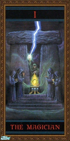 Sims 2 — Gothic Tarot Mural - Magician by Daislia — A set of 22 tarot cards and 1 cover for your nomad, mystic sims to