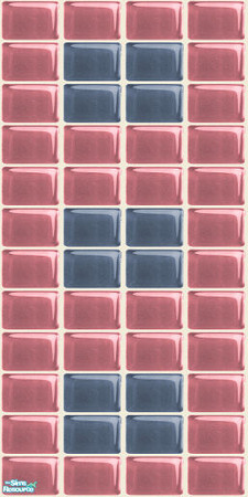 Sims 2 — NK Small Glass Wall Tiles PI - Dusty Blue and Pink by MoMama — Small Glass Tiles in PI Dusty Blue and Pink in a