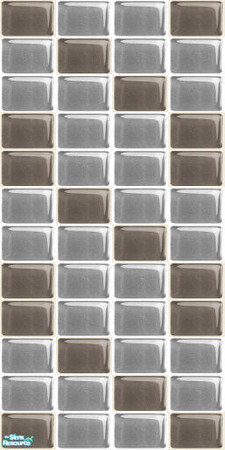 Sims 2 — NK Small Glass Wall Tiles PI - Light and DarkGrey by MoMama — Small Glass Tiles in PI Light and Dark Grey in a