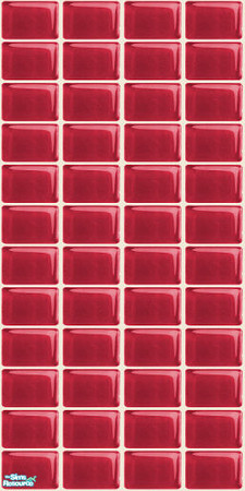Sims 2 — NK Small Glass Wall Tiles PI - Red by MoMama — Small Glass Tiles in PI Red.