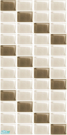 Sims 2 — NK Small Glass Wall Tiles PI - Brown N Off White by MoMama — Small Glass Tiles in PI Brown and Off White in a