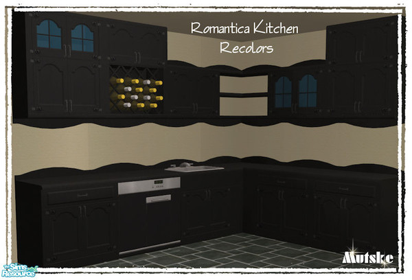 Sims 2 — Counter Romantic Black by Mutske — Recolors from the Romantica Counter that came with Kitchen and Bath.