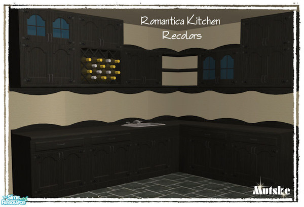 Sims 2 — Counter Romantic Blackwood by Mutske — Recolors from the Romantica Counter that came with Kitchen and Bath.