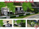 Sims 3 — Modern Home near the Falls by oldmember_Spike81 — I used the following costum materials: Blue Mosaic by