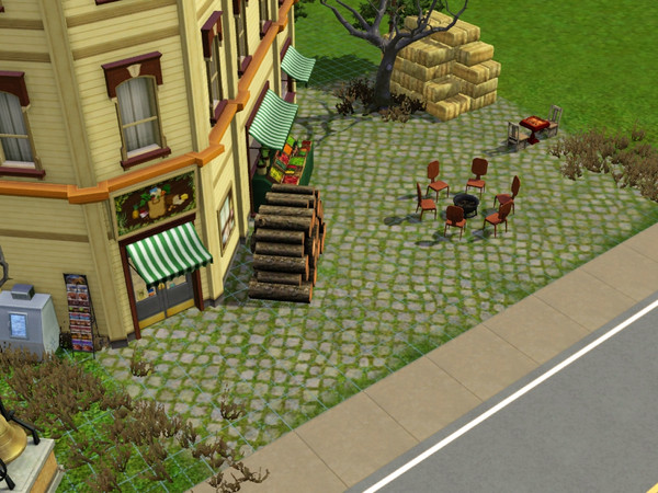 Sims 3 — Medieval style General store by splayle — A more rustic style store, designed for a medieval/fantasy type of