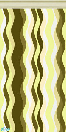 Sims 2 — Retro Wall 03 by Spaik — Retro wallpaper wall in yellow, matching my Retro Plastic Hallway, with matching floor.