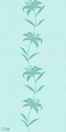 Sims 2 — D2DDecadence Desire Wallpaper - Blue by D2Diamond — Six pastel colors of a simple floral design. Perfect for