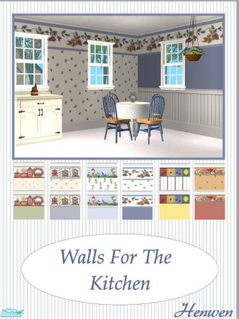 Sims 2 — Walls For The Kitchen by Henwen — A set of walls just for your kitchens.