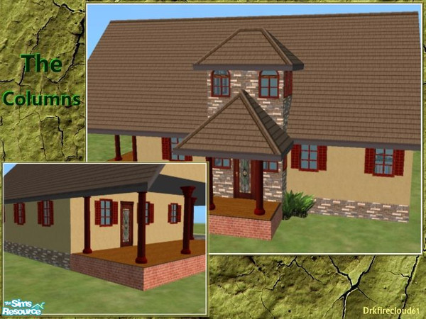 Sims 2 — The Columns by drkfirecloud61 — A cute and cozy starter home for a couple. Has a mudroom for those rainy days