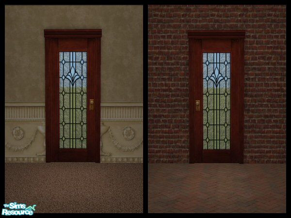 Sims 2 — Beveled Glass Door -  Diamond Flora by victoriamayorofthetown — Beveled glass option for the Chiclettina