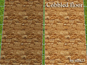 Sims 3 — Cobbled floor and wall by Semitone — Cobbled floor and wall.