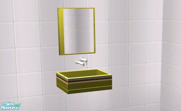 Sims 2 — Stripes Bathroom Collection 2 - Green by PeachKrysie — This is a recolor of Sunair\'s MML Bathroom A in Green