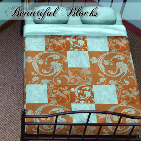 Sims 3 — Beautiful Blocks by kittyispretty69 — A beautiful quilted-look pattern perfect for bedding and matching