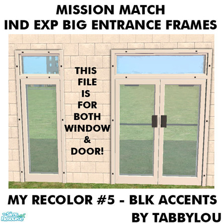 Sims 2 — TL - MM IndExpBigEntDoor+WindowFrame Recolor05BlkWd by TabbyLou — My Recolor #5 Wood with Black Accents Recolor