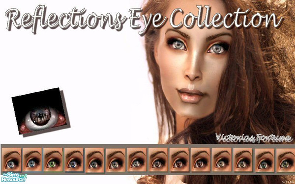 Sims 2 — VF Reflections Eye Collection by fortunecookie1 — These 14 new eyes with reflections of a film crew are just