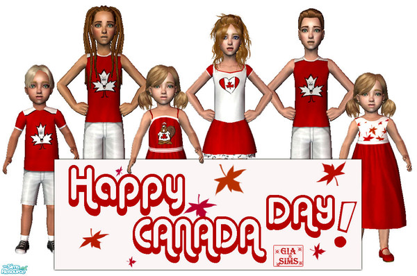 Sims 2 — Canada Day outfits for the kids! by giasims — Canada Day outfits for the kids! Canada day is on July 1st and I