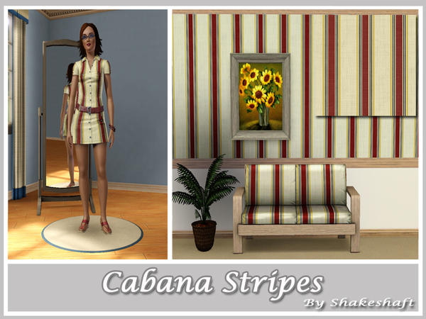 Sims 3 — Cabana Stripes by Shakeshaft — Cabana stripes great for Walls,Furnishings and Clothing.