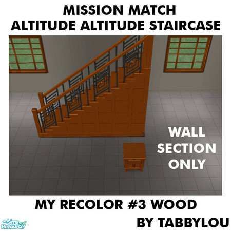 Sims 2 — TL - MM AltitudeAttitudeStaircaseWall Recolor03Wd by TabbyLou — My Recolor #3 Wood Recolor of the Altitude