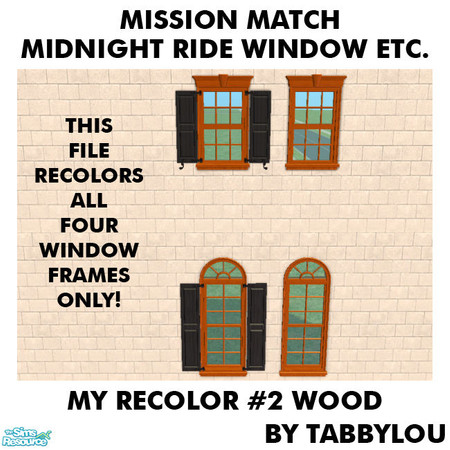 Sims 2 — TL - MM MidnightRideWindowEtcFrame Recolor02Wd by TabbyLou — My Recolor #2 Wood Recolor of the FRAMES ONLY for