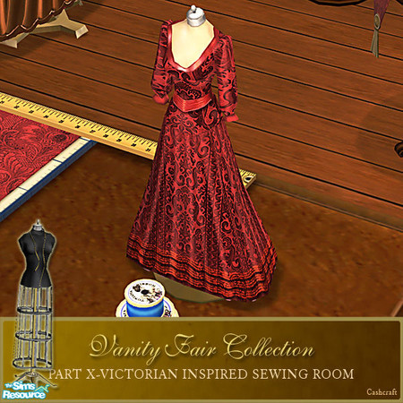 Sims 2 — Vanity Fair Sewing Room - Small Dressform Red by Cashcraft — A favorite pastime for Victorian Ladies--sewing!